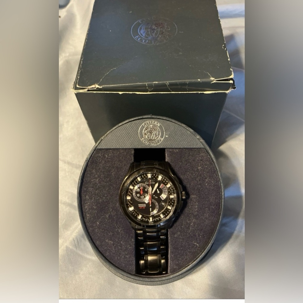 Citizen Black and White Chronograph Timepiece